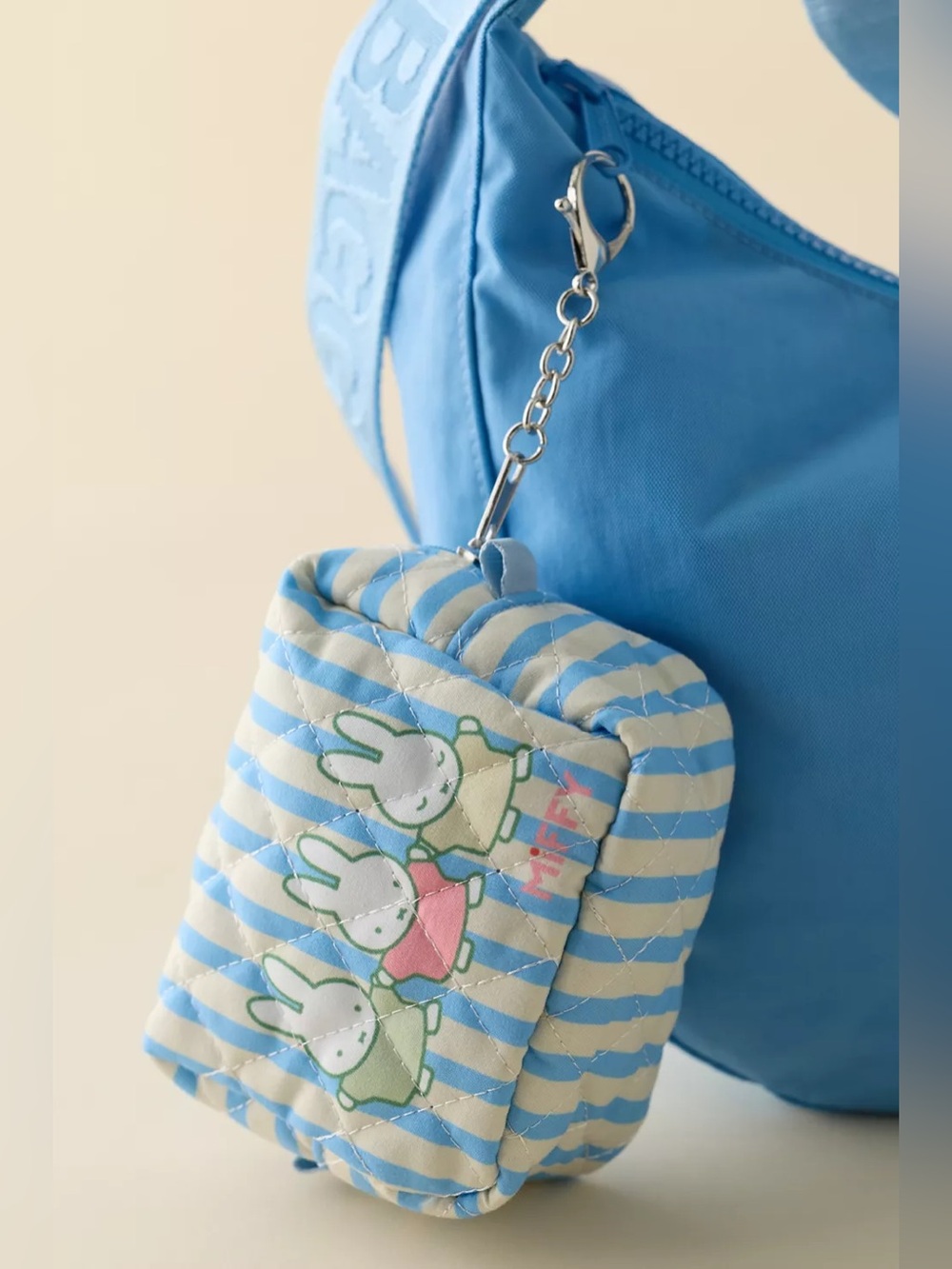 NWT Miffy Mini Quilted Dopp Kit Pouch Keychain
